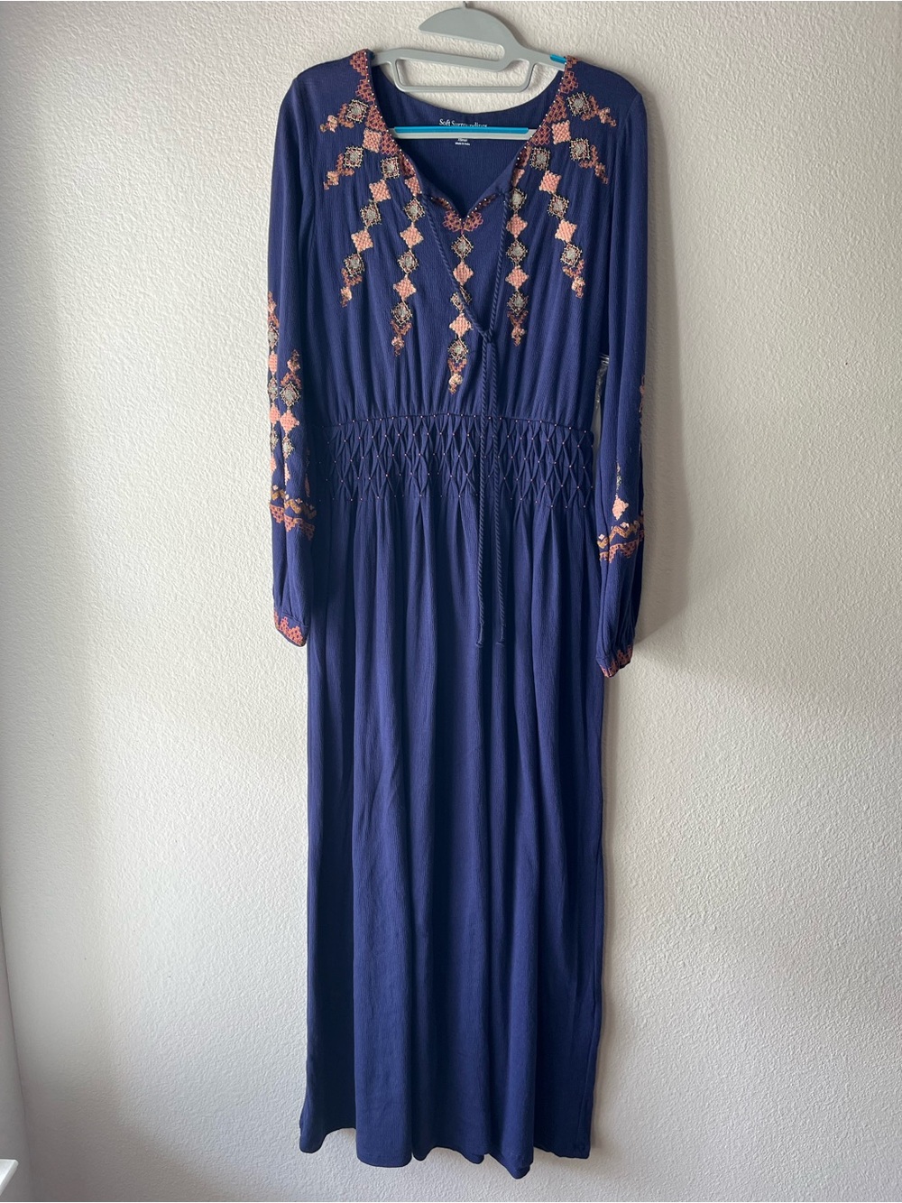NWOT Soft Surroundings Socorro Purple Embroidered Maxi Dress  Size XS - Picture 2 of 13
